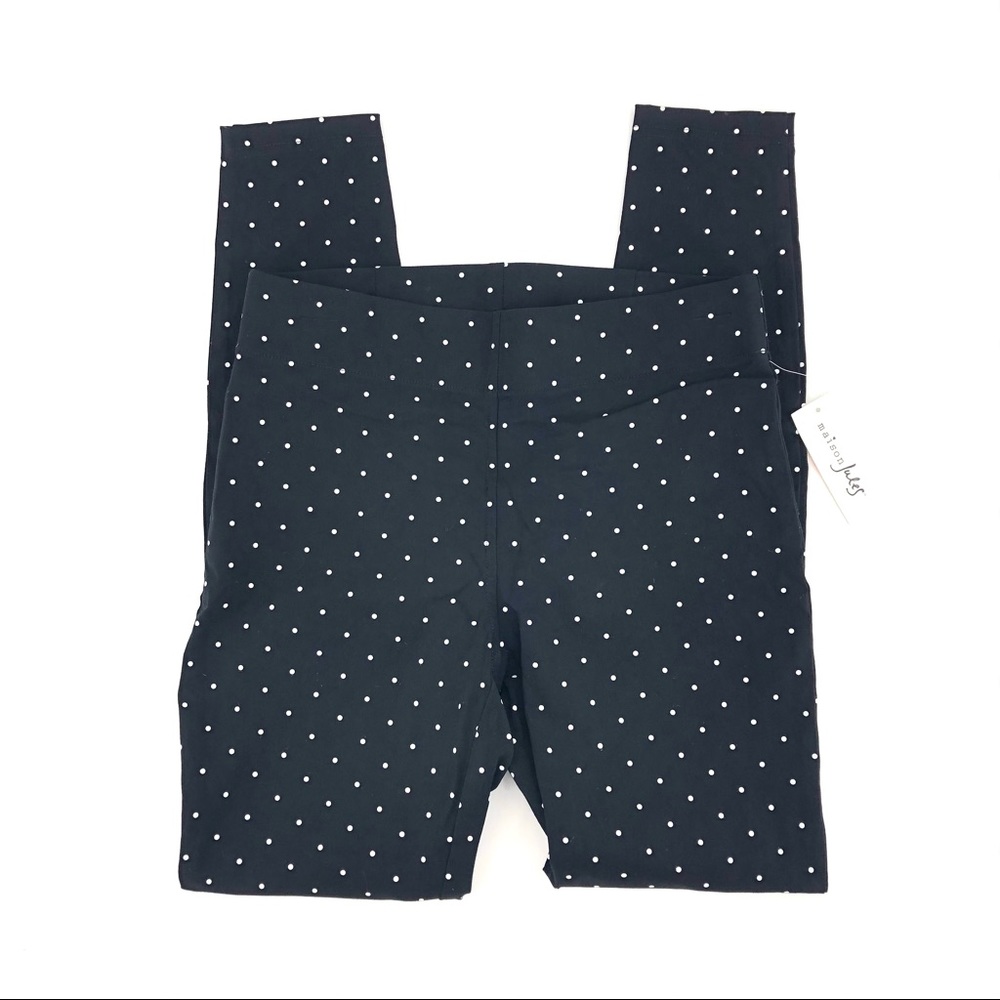 Maison Jules Black & White Polka Dot Skinny Pants - Picture 2 of 5